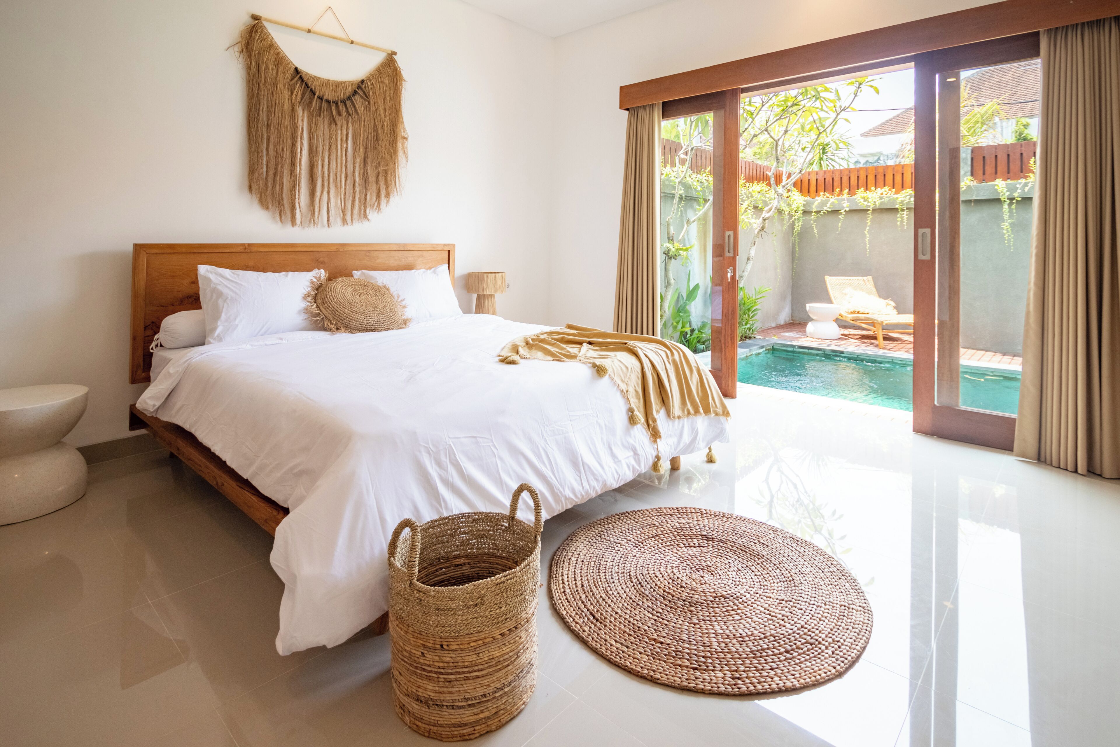 Vila superluxo, vista para a piscina | Roupas de cama de algodão egípcio, roupas de cama premium