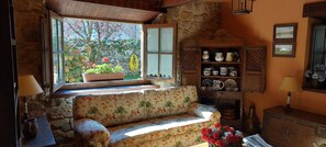Living area - La Casa De Torre—Charming House with Pool in Ribadesella (Bones)