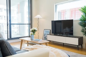 Living area - Bright 2-bedroom apartment with AC in soothing Macquarie Park (Macquarie Park)