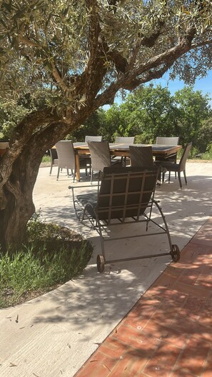 Outdoor dining - Large bedroom in quiet house between Mont Ventoux and Dentelles de Montmirail (Saint-Hippolyte-le-Graveyron)