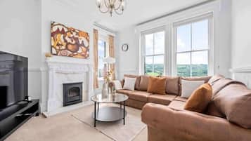 TV, fireplace, offices
