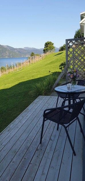 House, 5 Bedrooms, Balcony | Outdoor dining - Serene Fjord View Holiday House in Davik, Nordfjord (Bremanger)
