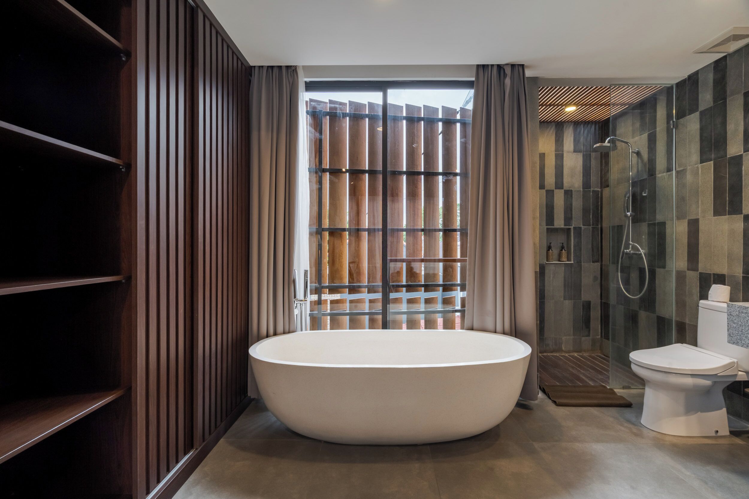 Villa, 2 Schlafzimmer, eigener Pool, Poolblick | Badezimmer