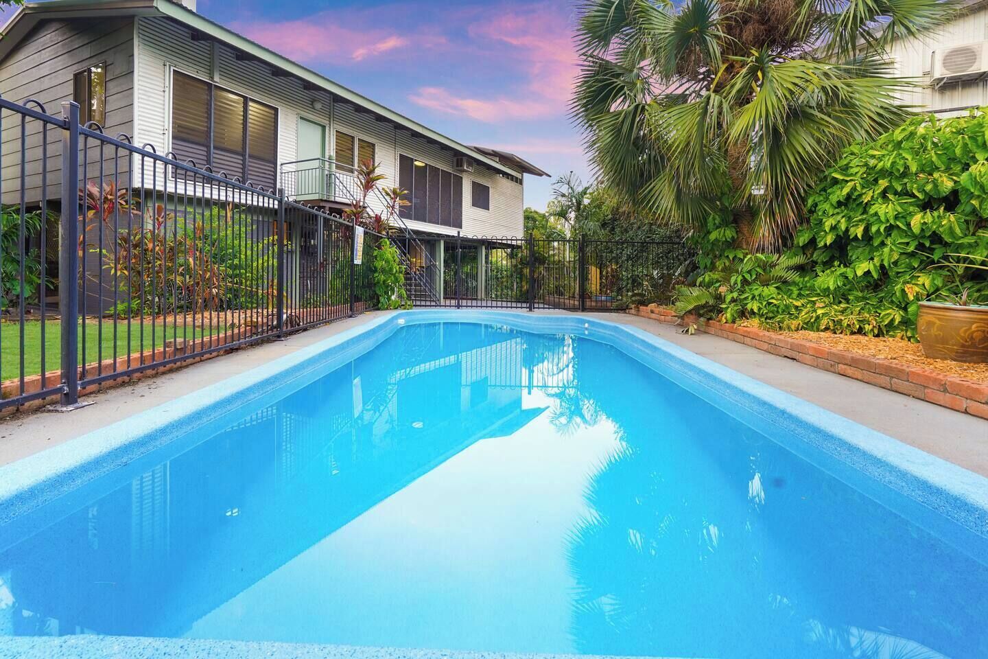 Surrounded by palms and greenery, the private pool is the perfect spot for a refreshing swim or an easy afternoon in the sun.