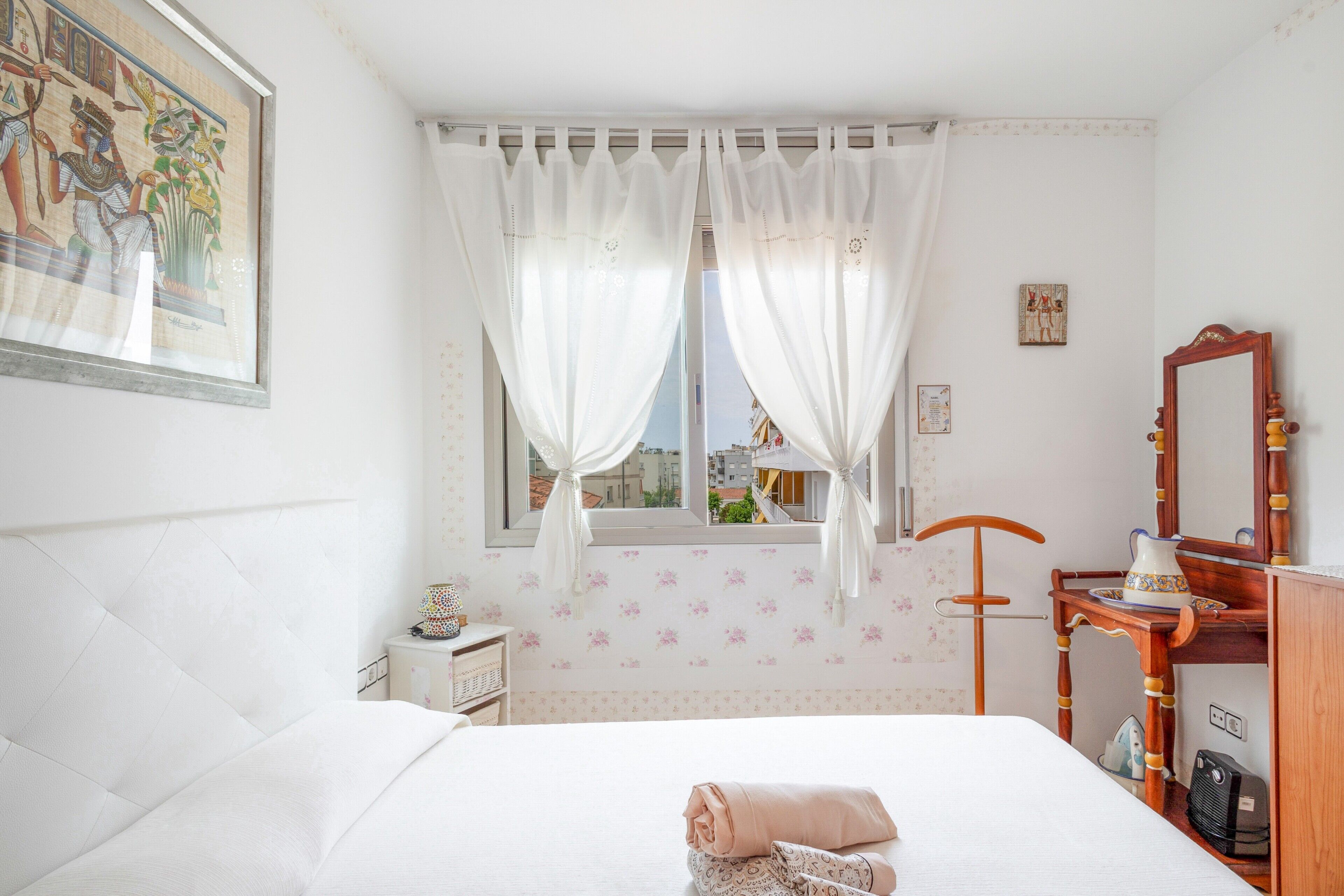 1 bedroom, iron/ironing board, bed sheets