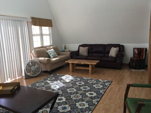 Living area - Double A frame Lake House on Pomme de Terre with Dock and Direct Lake Access (Flemington)