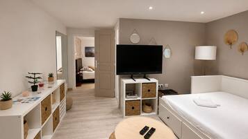 Desk, iron/ironing board, travel crib, free WiFi