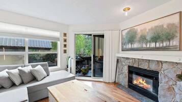 TV, fireplace, offices
