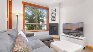 TV, fireplace, offices