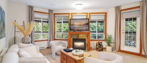 TV, fireplace, offices