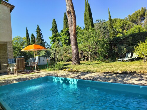 Light, spacious, peaceful apartment near centre. Private balcony garden and pool