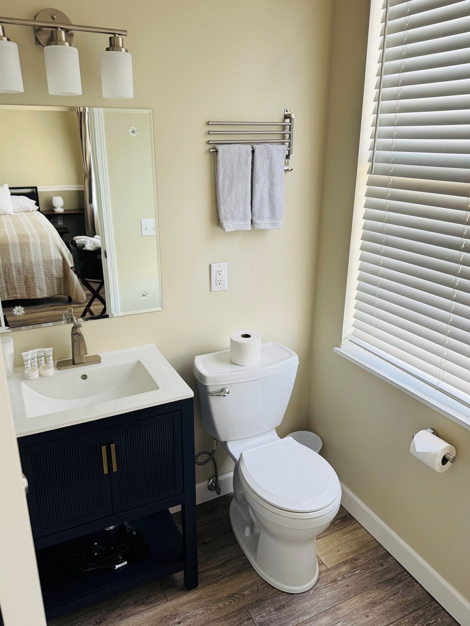 Hair dryer, towels