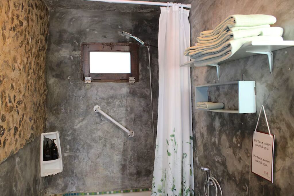 Bidet, towels, soap, toilet paper