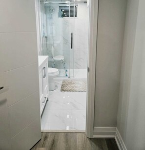 Shower, hair dryer, towels, soap - Charming Streetsville 2BR Suite-Parking & Laundry (Mississauga)