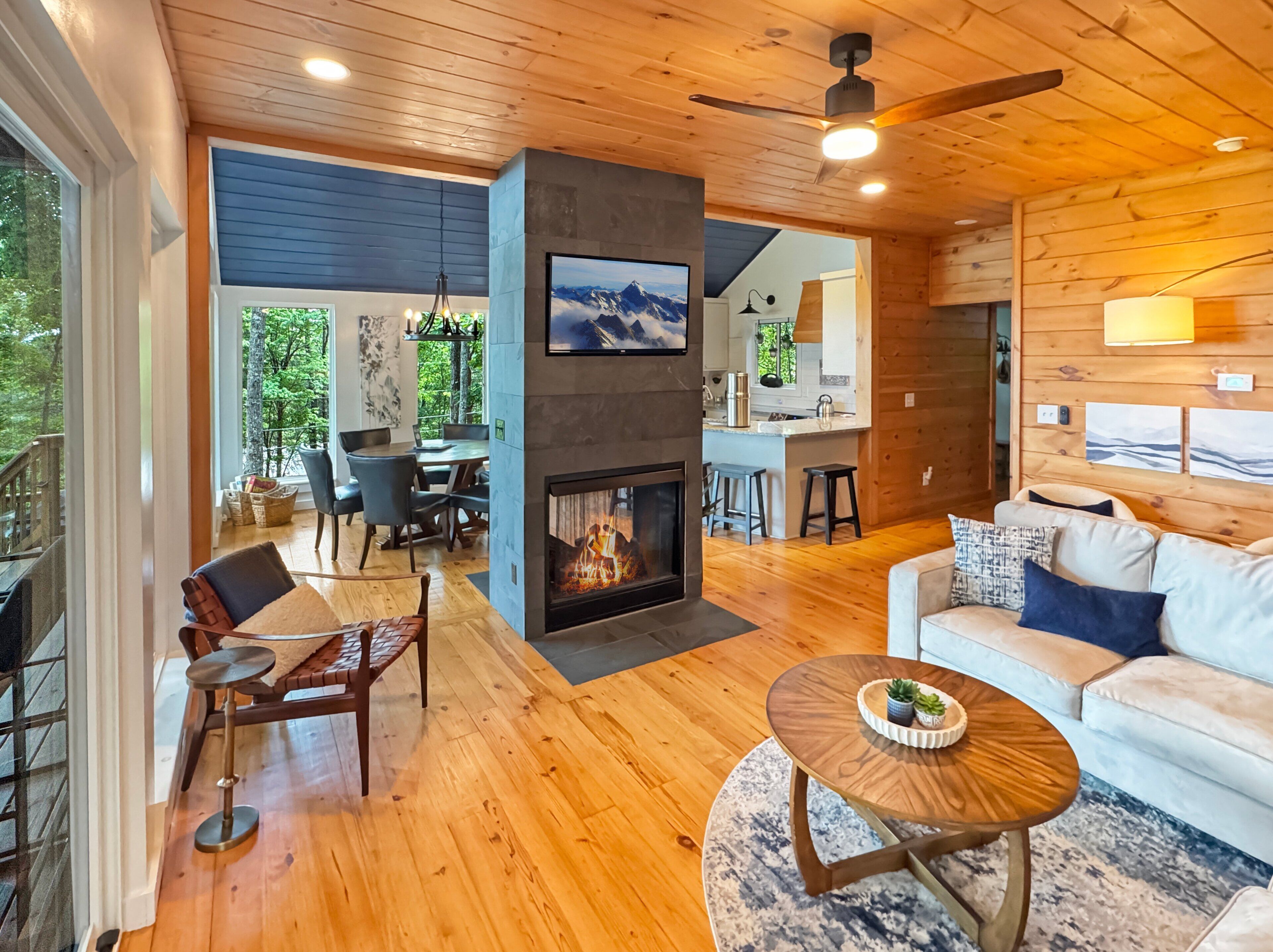 Smart TV, fireplace