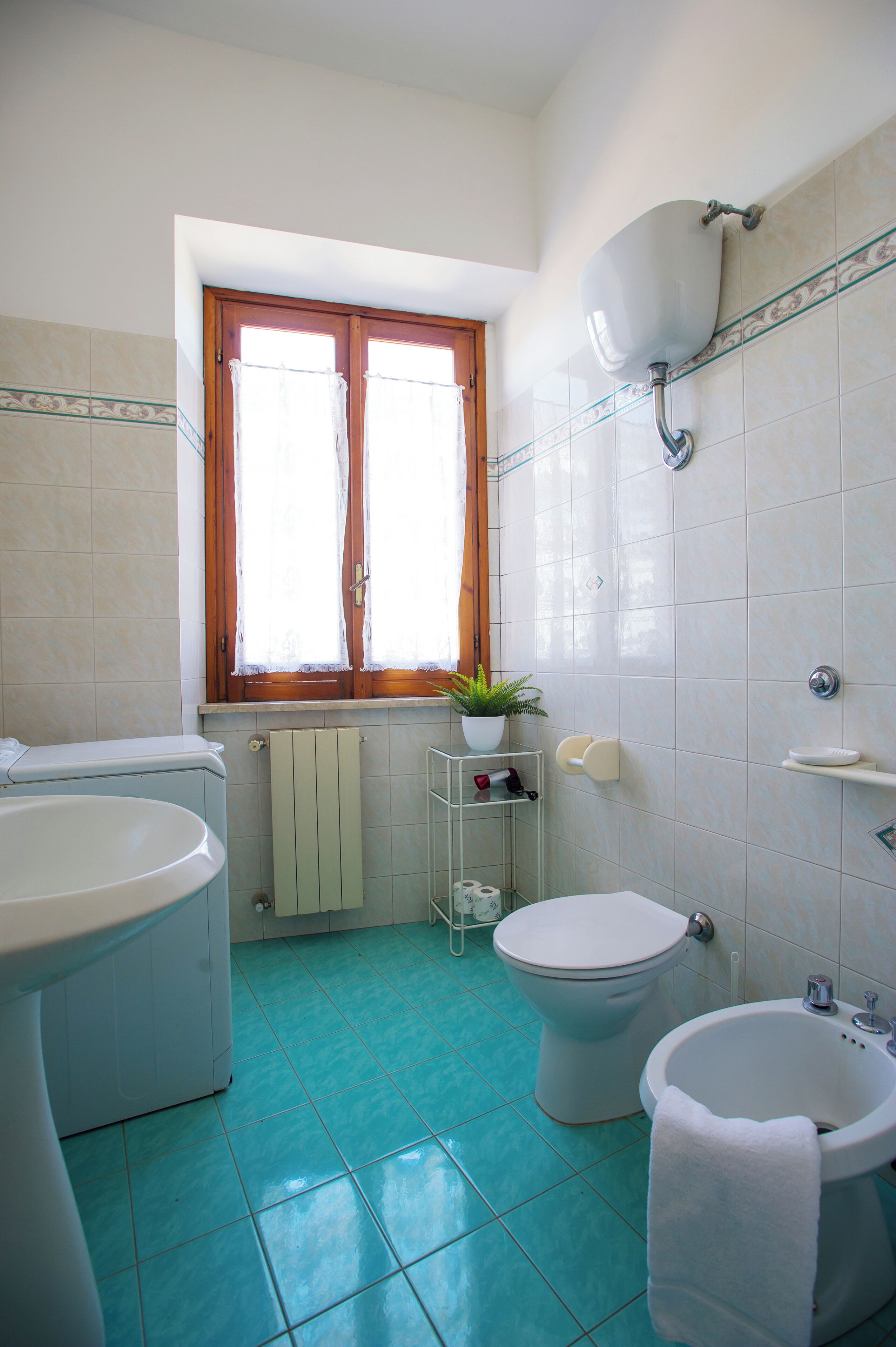 Hair dryer, towels, toilet paper