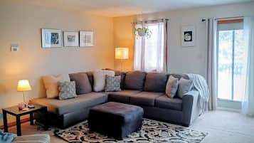 Smart TV, DVD player, books, stereo