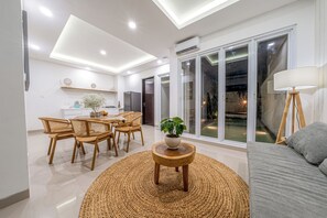 Exclusive Villa, Pool View | Living area | 50-inch Smart TV with digital channels - Proart Villas - Your Bali Home  (Nusa DUa)