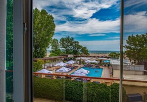 Double Room, Balcony, Sea View | Pool | Seasonal outdoor pool