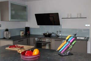 Private kitchen - Holiday home in Röbel with swimming pool (Röbel)