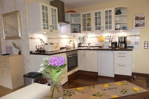 Fridge, oven, stovetop, dishwasher