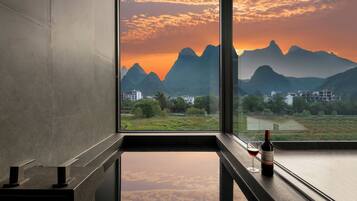 Romantic Double Room, Hill View | Bathroom | Free toiletries, hair dryer, slippers, towels