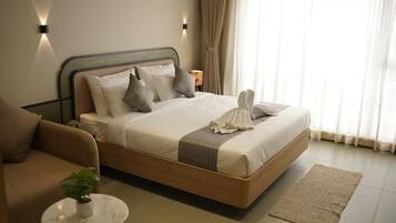 Blackout curtains, iron/ironing board, free WiFi