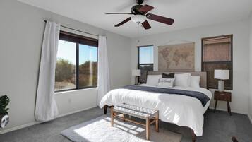 5 bedrooms, desk, iron/ironing board, travel crib