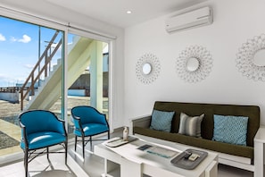 Villa, Multiple Beds, Kitchen, Ocean View (Casa Aquamarina 43 - Playa Arcangel) | Living area - Dog-friendly Beachfront Villa With Pool & hot tub Access Plus Rooftop Deck (Playas de Rosarito)