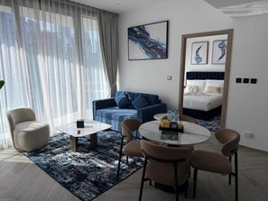 Apartment, Balcony, City View | Living area - Heaven's Dreams Peninsula 3 Business Bay (Dubai)