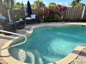 Pool - Saylor's Haven: Renovated Palm Island Retreat with Pool Spa Dock and Harbor View (Cape Haze)