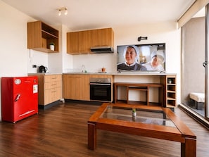 Comfort Apartment, Balcony, Mountain View | Living area - MainMaint Espacio 3 (Santiago)