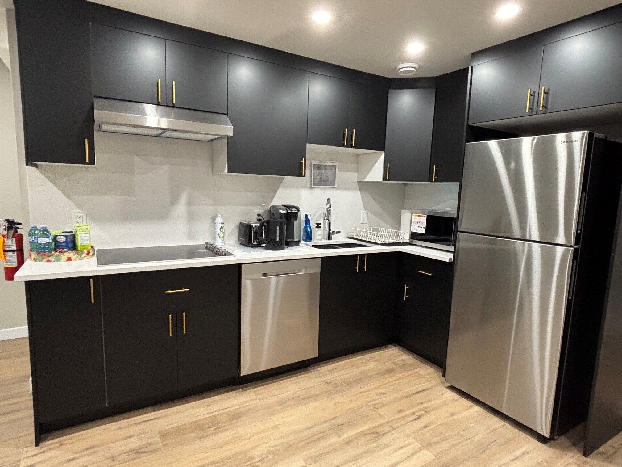 Fridge, microwave, stovetop, dishwasher