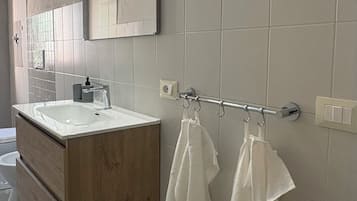 Dusche, Haartrockner, Bidet, Handtücher