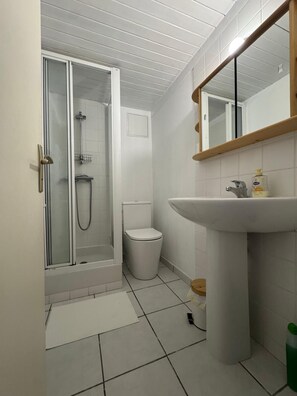 Een haardroger, toiletpapier