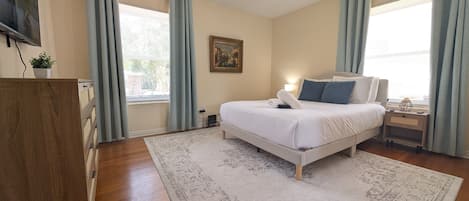 Desk, free WiFi, bed sheets
