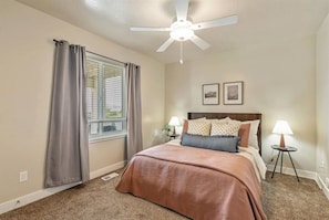 2 bedrooms, iron/ironing board, travel crib, WiFi
