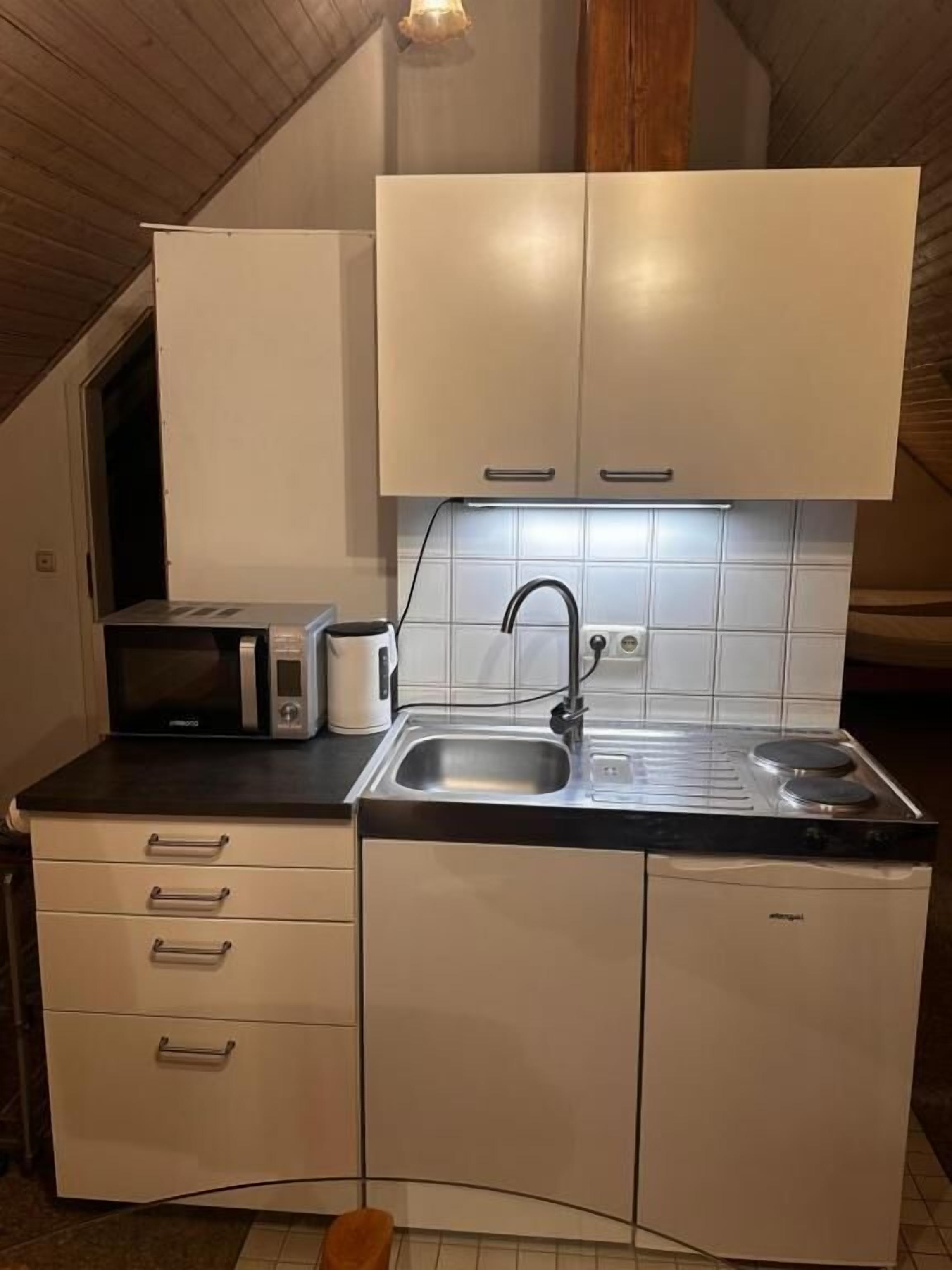 开间, 阳台, 山景 | 私人厨房 | 炉灶、电热水壶、厨具/餐具