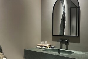 Habitación doble Elite | Baño | Amenidades de baño gratuitas, secadora de cabello, pantuflas, toallas 
