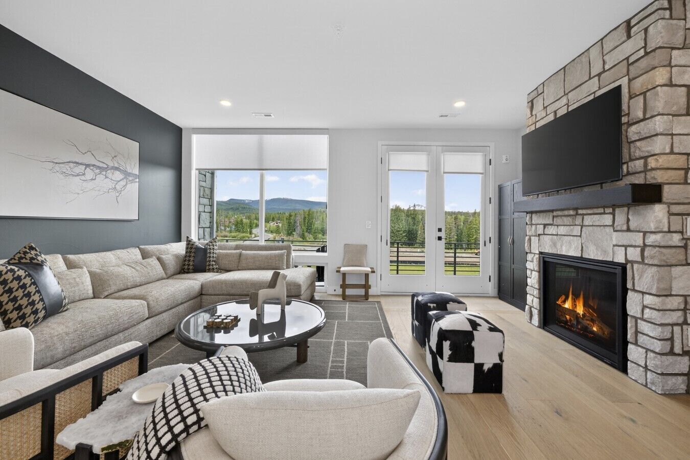 Smart TV, fireplace