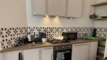 Apartment | Private kitchen | Fridge, microwave, oven, stovetop