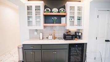 Microwave, dining table