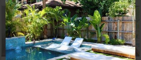 Outdoor pool, a heated pool