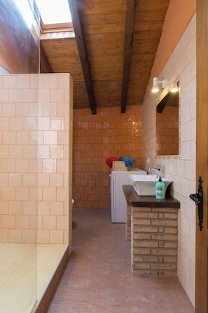 Appartement Classique, vue montagne | Salle de bain | Sèche-cheveux, serviettes fournies, savon, papier toilette