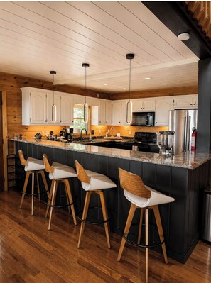 Coffee/tea maker, fridge, microwave, oven - Blue Ridge Wellness Reset · Mirror Dome · Sauna · Cold Plunge · Long Range Views (Mineral Bluff)
