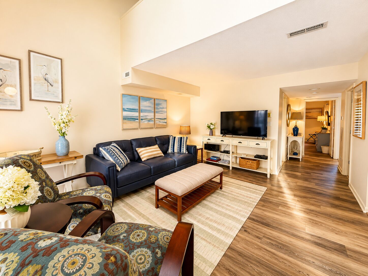 Smart TV, DVD player, books, stereo