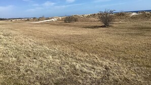 A wide, open field with sparse vegetation and a clear sky. - 6 Person Holiday Home in Vaeggerlose (Vaeggerlose)