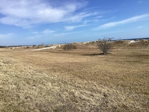 A wide, open field with sparse vegetation and a clear sky. - 6 Person Holiday Home in Vaeggerlose (Vaeggerlose)