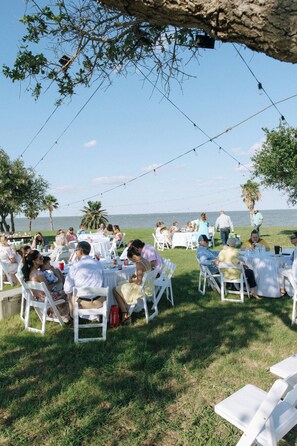 Outdoor banquet area