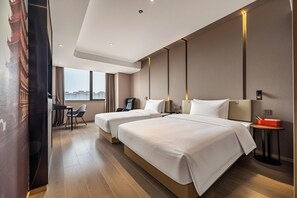 Deluxe Twin Room, City View | Desk, laptop workspace, iron/ironing board, free WiFi